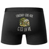 Boxer Homme Fontenay-sous-Bois c’est la vie – Impression au dos – Noir