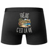 Boxer Homme Fréjus c’est la vie – Impression au dos – Noir