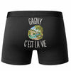 Boxer Homme Gagny c’est la vie – Impression au dos – Noir