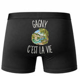 Boxer Homme Gagny c’est la vie – Impression au dos – Noir