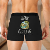 Boxer Homme Gagny c’est la vie – Impression au dos – Noir