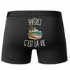 Boxer Homme Hyères c’est la vie – Impression au dos – Noir