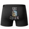 Boxer Homme Istres c’est la vie – Impression au dos – Noir