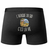 Boxer Homme L’Afrique du Sud c’est la vie – Impression au dos – Noir