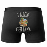 Boxer Homme L’Algérie c’est la vie – Impression au dos – Noir