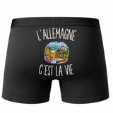 Boxer Homme L’Allemagne c’est la vie – Impression au dos – Noir