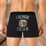 Boxer Homme L’Allemagne c’est la vie – Impression au dos – Noir