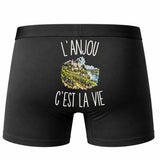 Boxer Homme L’Anjou c’est la vie – Impression au dos – Noir