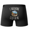 Boxer Homme L’Argentine c’est la vie – Impression au dos – Noir