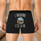 Boxer Homme L’Argentine c’est la vie – Impression au dos – Noir