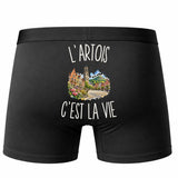 Boxer Homme L’Artois c’est la vie – Impression au dos – Noir