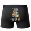 Boxer Homme L’Aube c’est la vie – Impression au dos – Noir