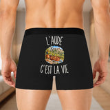 Boxer Homme L’Aude c’est la vie – Impression au dos – Noir