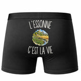 Boxer Homme L’Essonne c’est la vie – Impression au dos – Noir