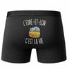 Boxer Homme L’Eure-et-Loir c’est la vie – Impression au dos – Noir