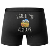 Boxer Homme L’Eure-et-Loir c’est la vie – Impression au dos – Noir