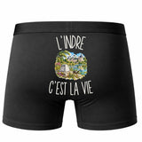 Boxer Homme L’Indre c’est la vie – Impression au dos – Noir