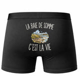 Boxer Homme La Baie de Somme c’est la vie – Impression au dos – Noir
