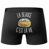 Boxer Homme La Beauce c’est la vie – Impression au dos – Noir