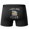 Boxer Homme La Charente-Maritime c’est la vie – Impression au dos – Noir