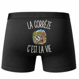 Boxer Homme La Corrèze c’est la vie – Impression au dos – Noir