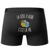 Boxer Homme La Côte d’Azur c’est la vie – Impression au dos – Noir