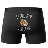 Boxer Homme La Côte-d’Or c’est la vie – Impression au dos – Noir