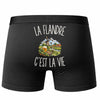 Boxer Homme La Flandre c’est la vie – Impression au dos – Noir