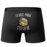 Boxer Homme La Haute-Marne c’est la vie – Impression au dos – Noir