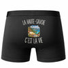 Boxer Homme La Haute-Savoie c’est la vie – Impression au dos – Noir