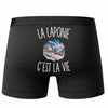 Boxer Homme La Laponie c’est la vie – Impression au dos – Noir