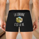 Boxer Homme La Lorraine c’est la vie – Impression au dos – Noir