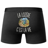 Boxer Homme La Lozère c’est la vie – Impression au dos – Noir