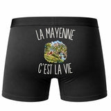 Boxer Homme La Mayenne c’est la vie – Impression au dos – Noir