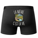 Boxer Homme La Nièvre c’est la vie – Impression au dos – Noir