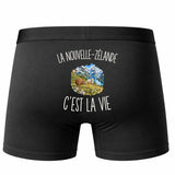 Boxer Homme La Nouvelle-Zélande c’est la vie – Impression au dos – Noir