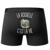 Boxer Homme La Rochelle c’est la vie – Impression au dos – Noir