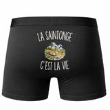 Boxer Homme La Saintonge c’est la vie – Impression au dos – Noir