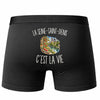 Boxer Homme La Seine-Saint-Denis c’est la vie – Impression au dos – Noir