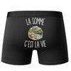 Boxer Homme La Somme c’est la vie – Impression au dos – Noir