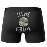 Boxer Homme La Somme c’est la vie – Impression au dos – Noir