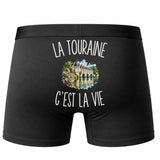Boxer Homme La Touraine c’est la vie – Impression au dos – Noir