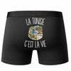 Boxer Homme La Tunisie c’est la vie – Impression au dos – Noir