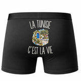 Boxer Homme La Tunisie c’est la vie – Impression au dos – Noir