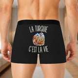 Boxer Homme La Turquie c’est la vie – Impression au dos – Noir