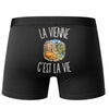 Boxer Homme La Vienne c’est la vie – Impression au dos – Noir