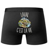 Boxer Homme Laval c’est la vie – Impression au dos – Noir