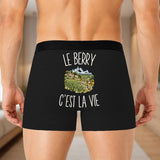 Boxer Homme Le Berry c’est la vie – Impression au dos – Noir
