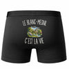 Boxer Homme Le Blanc-Mesnil c’est la vie – Impression au dos – Noir