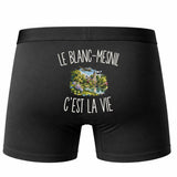 Boxer Homme Le Blanc-Mesnil c’est la vie – Impression au dos – Noir